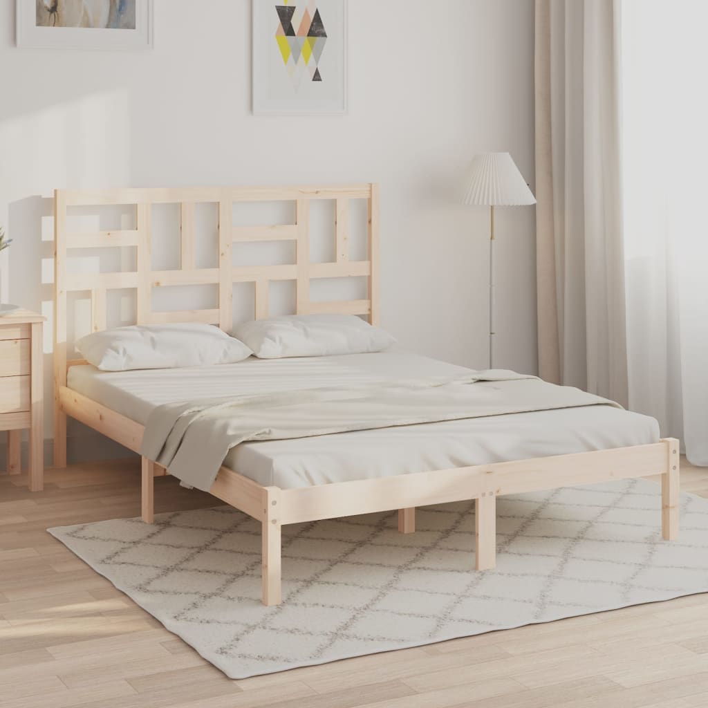 vidaXL Solid Wood Bed Frame without Mattress 140x200 cm