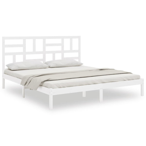 vidaXL Solid Wood Bed White 180x200 cm