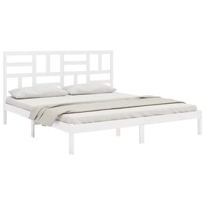 vidaXL Solid Wood Bed White 180x200 cm