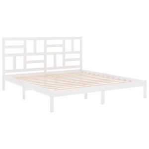 vidaXL Solid Wood Bed White 180x200 cm