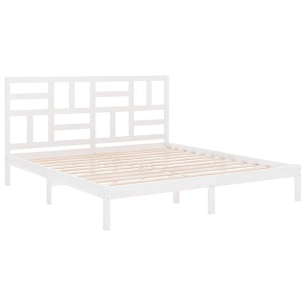 vidaXL Solid Wood Bed White 180x200 cm