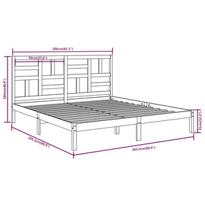 vidaXL Solid Wood Bed Frame without Mattress 200x200 cm
