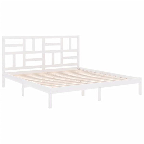 vidaXL Solid Wood Bed White 200x200 cm