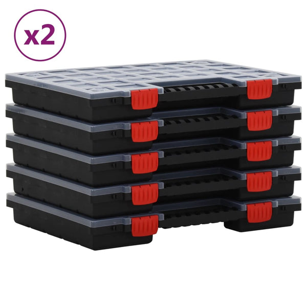 vidaXL Assortment Boxes 10 pcs. 40x30x5 cm Polypropylene