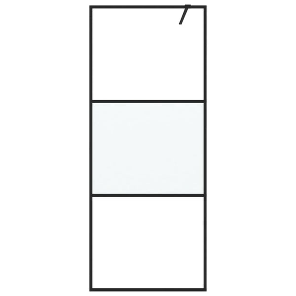 vidaXL Walk-in Shower Screen Black 80x195 cm Semi-Frosted ESG