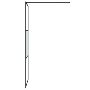 vidaXL Walk-in Shower Screen Black 80x195 cm Semi-Frosted ESG