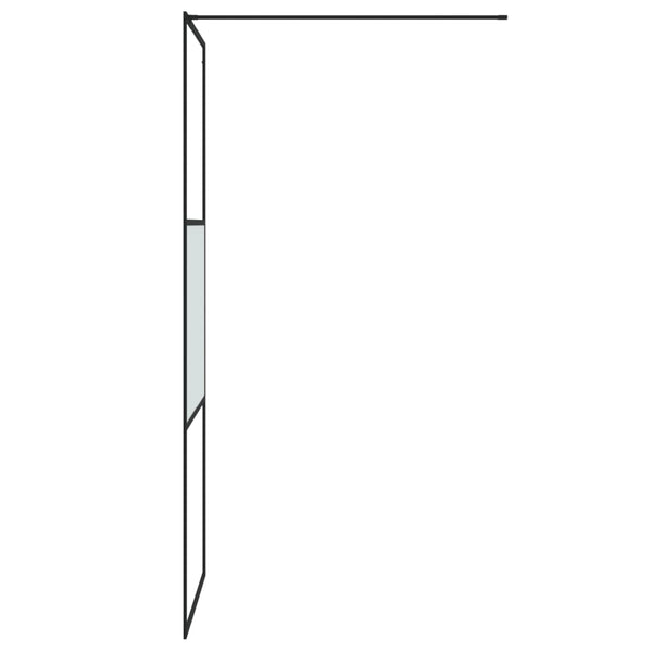 vidaXL Walk-in Shower Screen Black 80x195 cm Semi-Frosted ESG