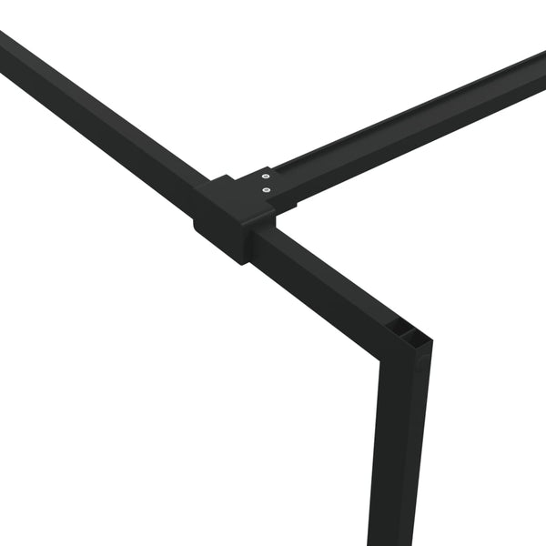 vidaXL Walk-in Shower Screen Black 80x195 cm Semi-Frosted ESG