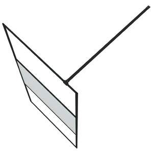 vidaXL Walk-In Shower Screen Black 90x195cm Semi-Frosted Tempered Glass