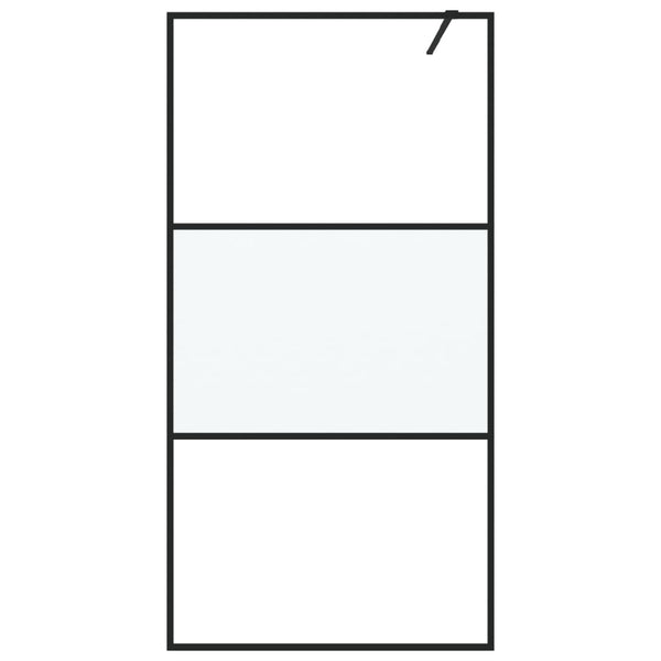 vidaXL Walk-in Shower Screen Black 100x195 cm Semi-Frosted ESG