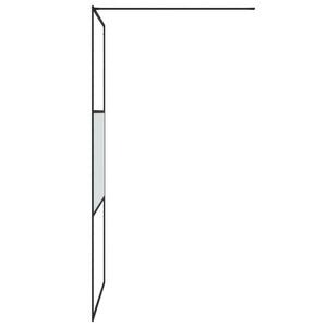 vidaXL Walk-in Shower Screen Black 100x195 cm Semi-Frosted ESG