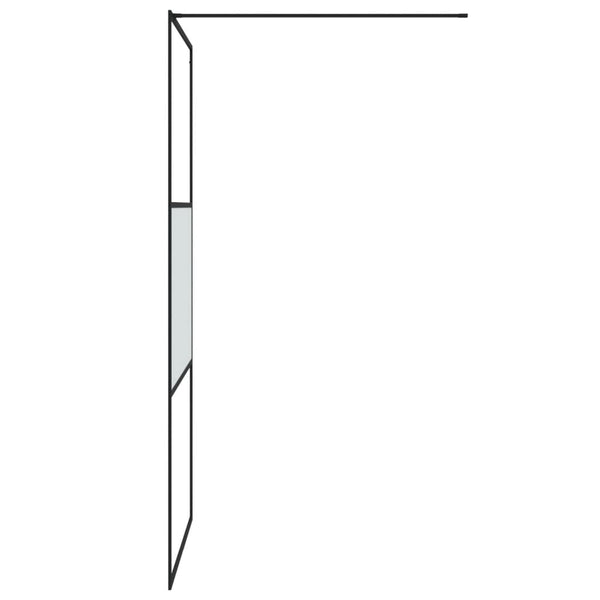 vidaXL Walk-in Shower Screen Black 100x195 cm Semi-Frosted ESG