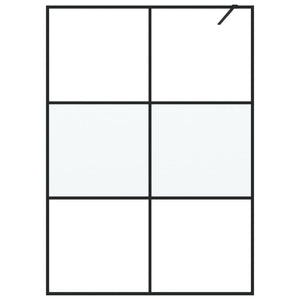 vidaXL Walk-in Shower Screen Black 140x195 cm Frosted ESG