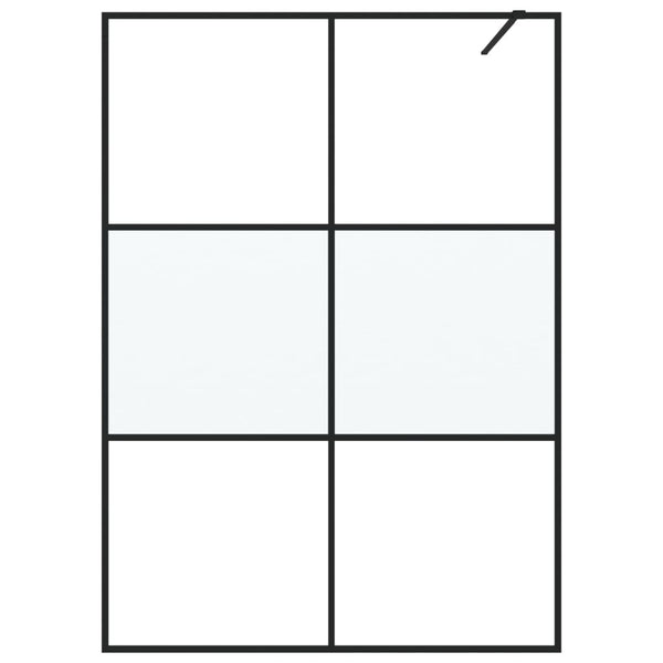 vidaXL Walk-in Shower Screen Black 140x195 cm Frosted ESG