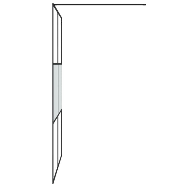 vidaXL Walk-in Shower Screen Black 140x195 cm Frosted ESG