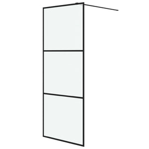 vidaXL Walk-in Shower Screen Black 80x195 cm Frosted ESG Glass