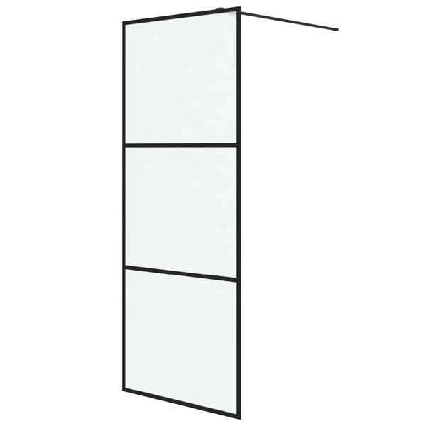 vidaXL Walk-in Shower Screen Black 80x195 cm Frosted ESG Glass