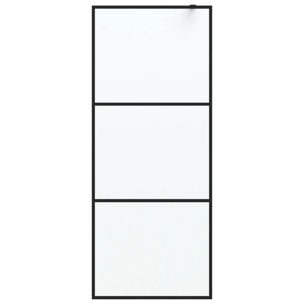 vidaXL Walk-in Shower Screen Black 80x195 cm Frosted ESG Glass