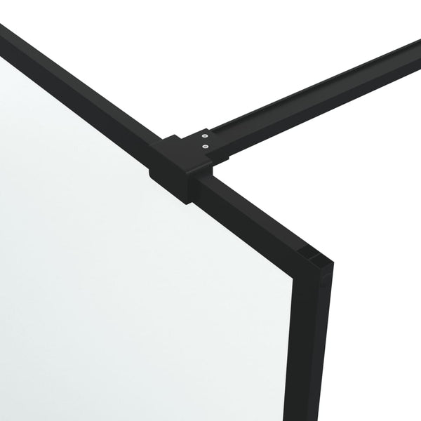 vidaXL Walk-in Shower Screen Black 80x195 cm Frosted ESG Glass