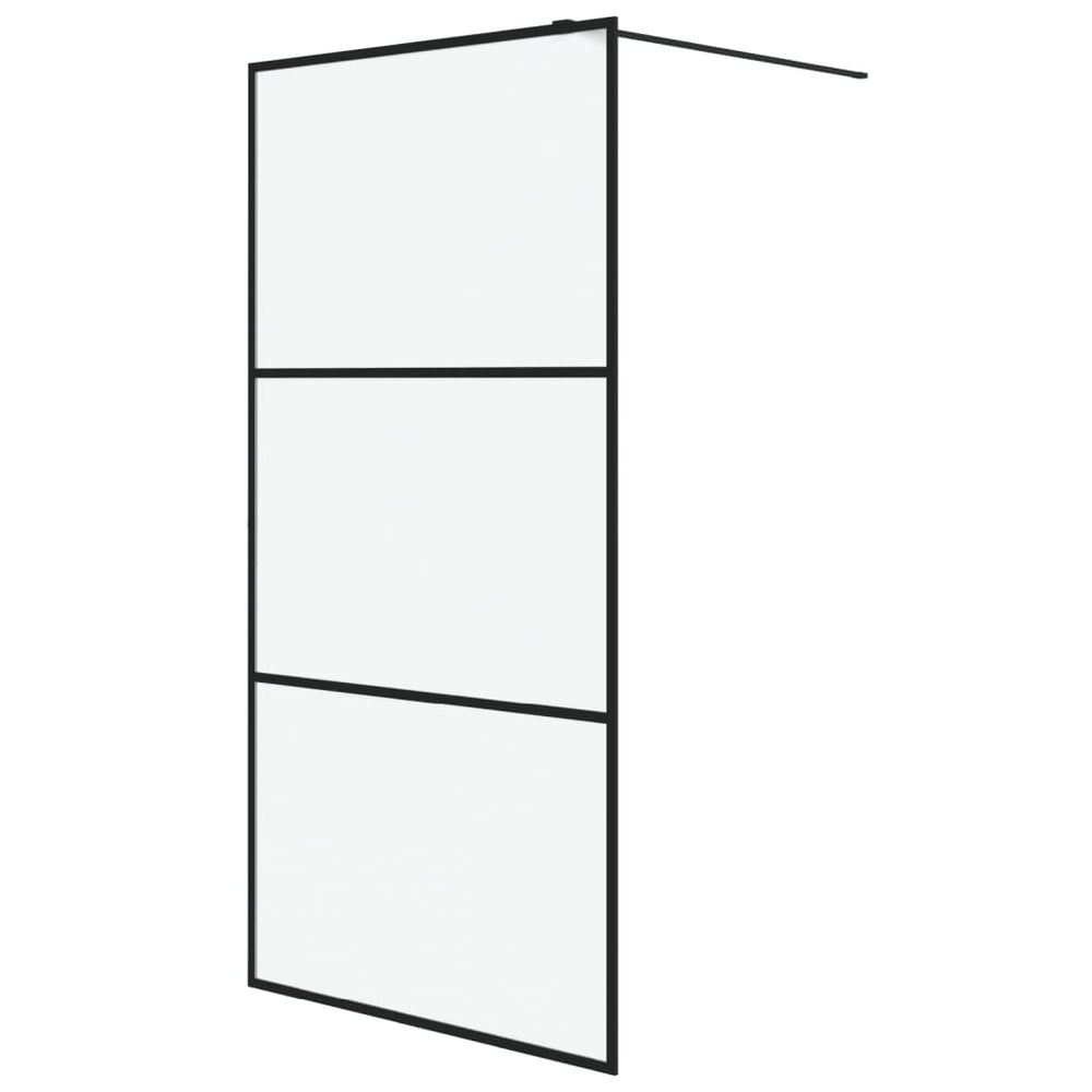 vidaXL Walk-In Shower Screen Black 100x195 cm Frosted ESG