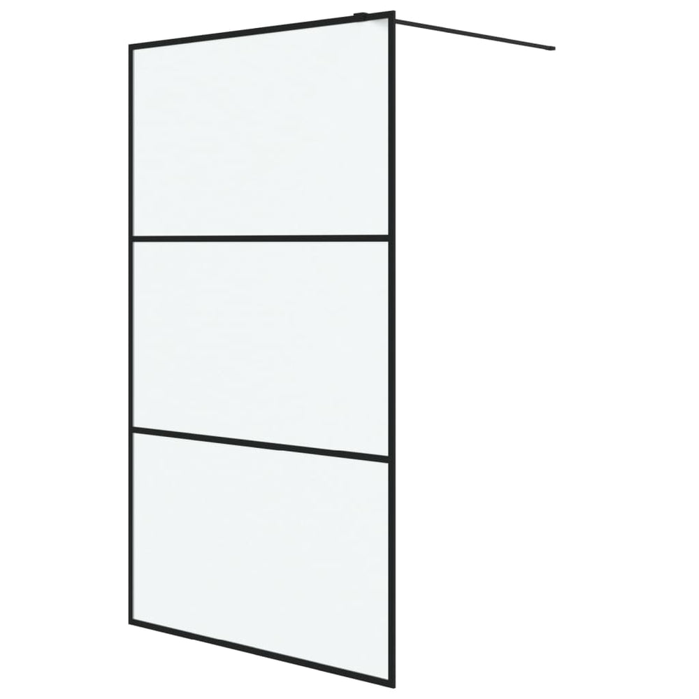 vidaXL Walk-in Shower Screen Black 115x195 cm Frosted ESG Glass