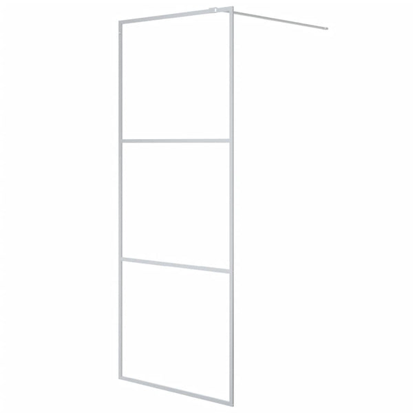 vidaXL Walk-in Shower Screen Silver 80x195 cm Tempered Clear Glass