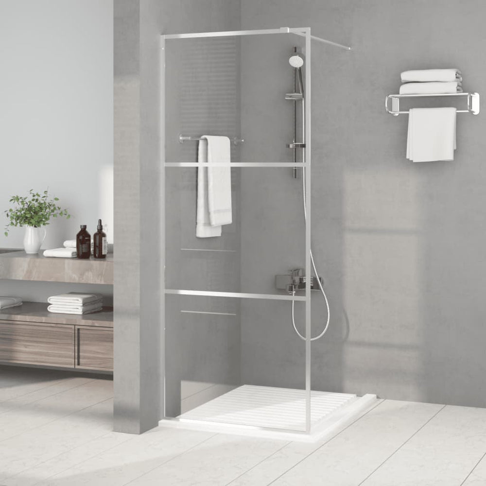 vidaXL Walk-in Shower Screen Silver 80x195 cm Tempered Clear Glass