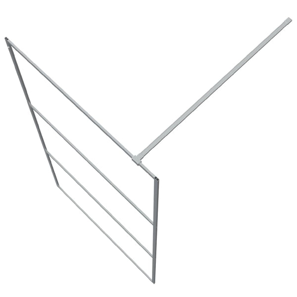 vidaXL Walk-in Shower Screen Silver 100x195 cm Tempered Clear Glass