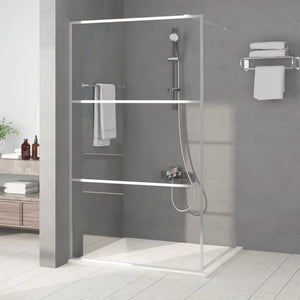 vidaXL Walk-in Shower Screen Silver 115x195 cm Tempered Clear Glass