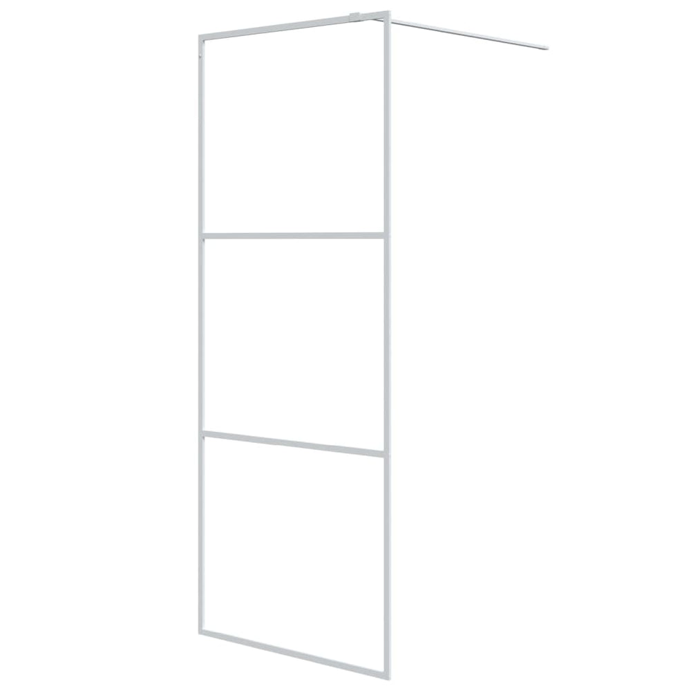 vidaXL Walk-in Shower Screen White 80x195 cm Tempered Clear Glass