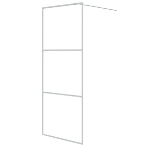 vidaXL Walk-in Shower Screen White 80x195 cm Tempered Clear Glass