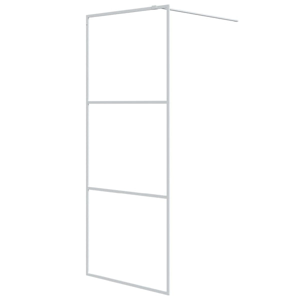 vidaXL Walk-in Shower Screen White 80x195 cm Tempered Clear Glass