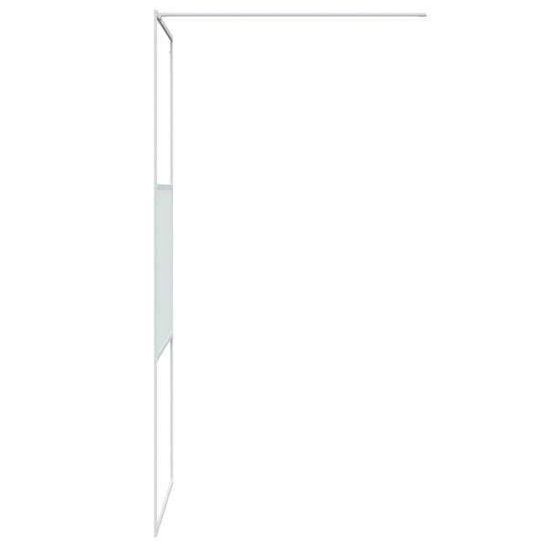 vidaXL Walk-in Shower Screen White 80x195 cm Tempered Clear Glass