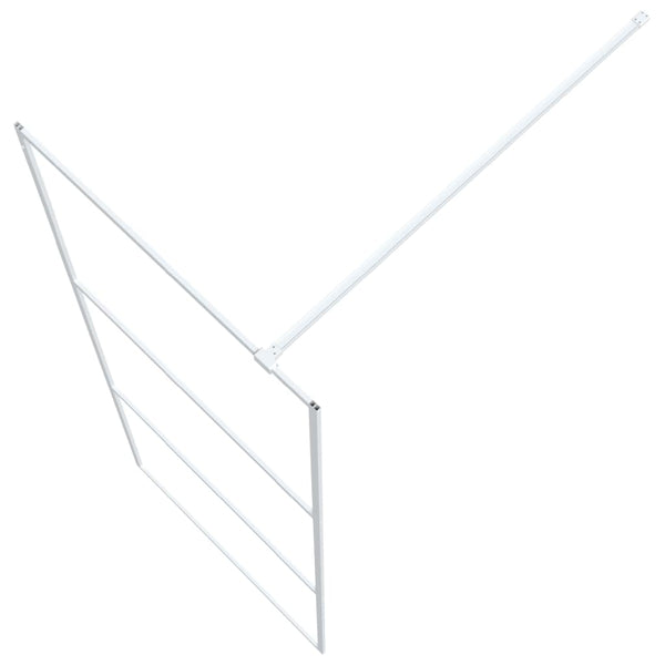 vidaXL Walk-in Shower Screen White 80x195 cm Tempered Clear Glass