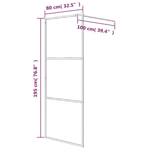 vidaXL Walk-in Shower Screen White 80x195 cm Tempered Clear Glass