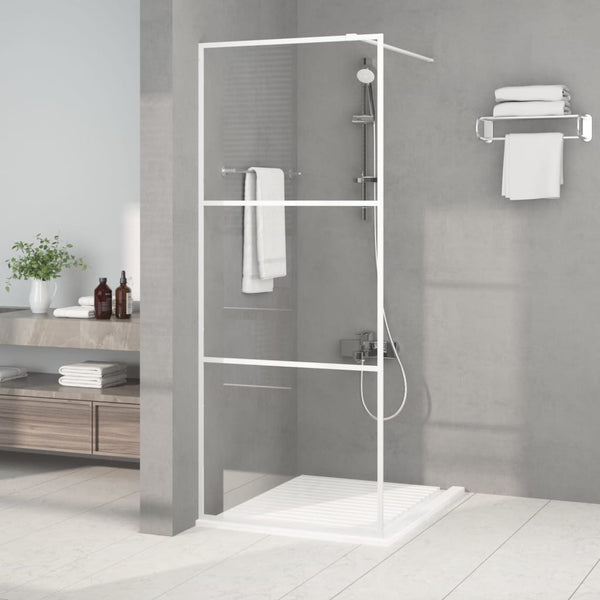 vidaXL Walk-in Shower Screen White 80x195 cm Tempered Clear Glass