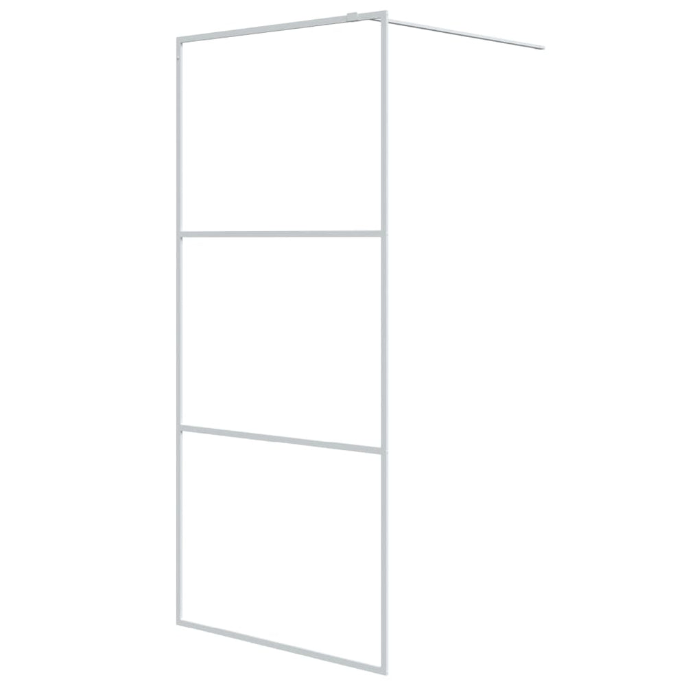 vidaXL Walk-in Shower Screen White 90x195 cm ESG Clear Glass