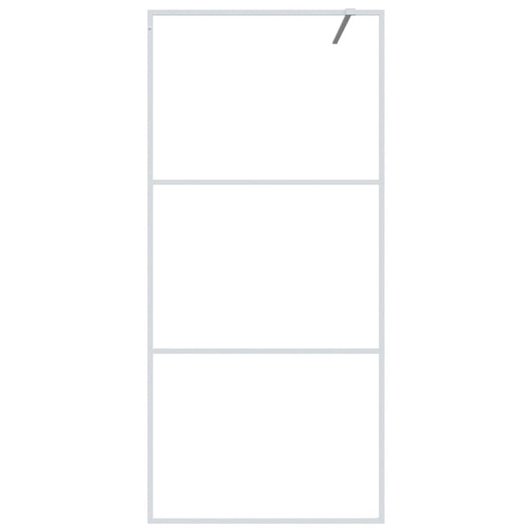vidaXL Walk-in Shower Screen White 90x195 cm ESG Clear Glass