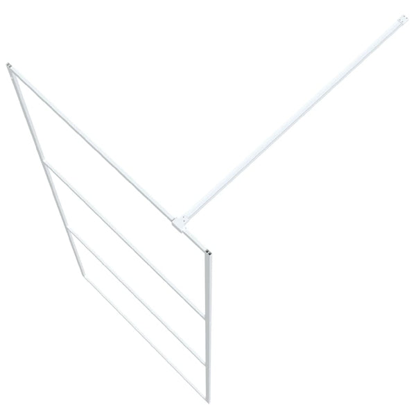 vidaXL Walk-in Shower Screen White 90x195 cm ESG Clear Glass