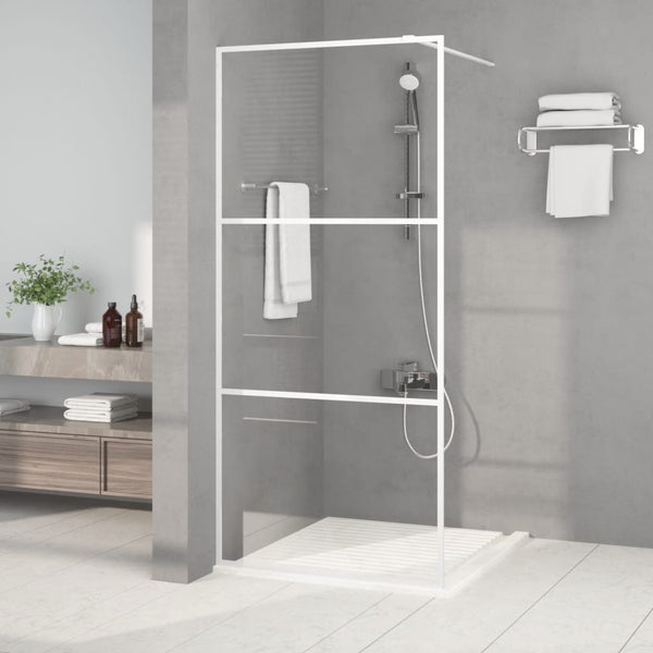 vidaXL Walk-in Shower Screen White 90x195 cm ESG Clear Glass