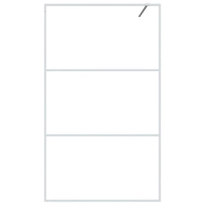 vidaXL Walk-in Shower Screen White 115x195 cm Tempered Clear Glass