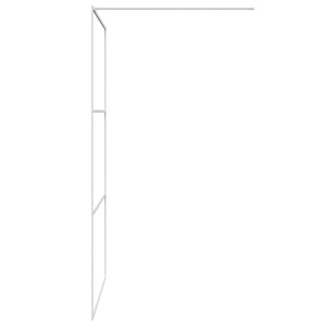 vidaXL Walk-in Shower Screen White 115x195 cm Tempered Clear Glass