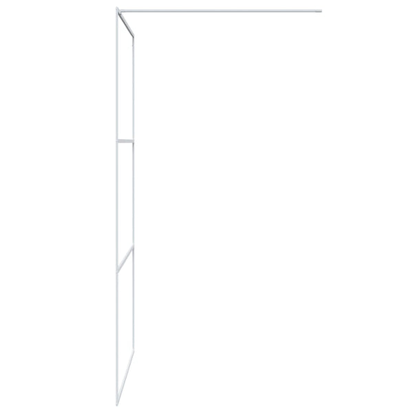 vidaXL Walk-in Shower Screen White 115x195 cm Tempered Clear Glass
