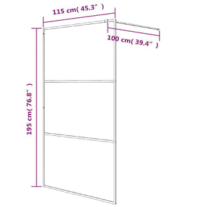 vidaXL Walk-in Shower Screen White 115x195 cm Tempered Clear Glass