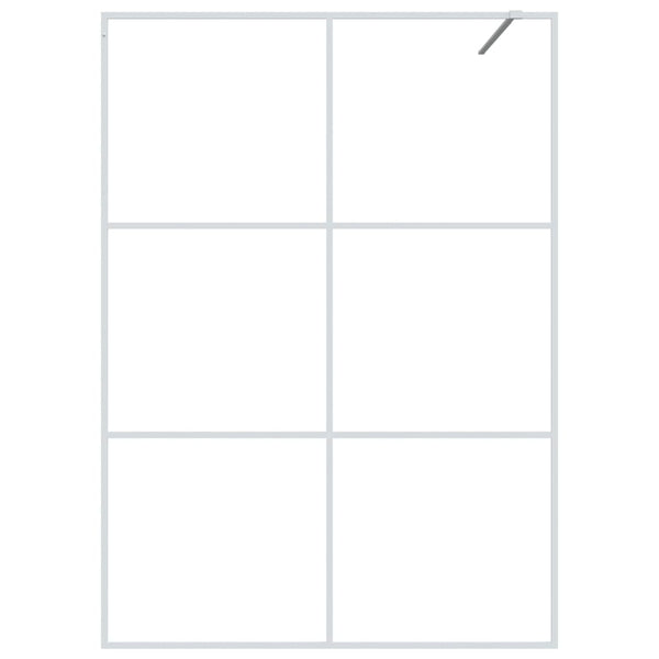 vidaXL Walk-in Shower Screen White 140x195 cm Tempered Clear Glass