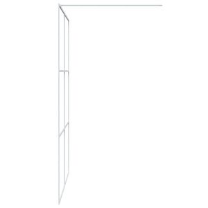 vidaXL Walk-in Shower Screen White 140x195 cm Tempered Clear Glass