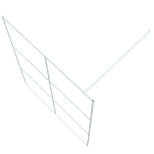 vidaXL Walk-in Shower Screen White 140x195 cm Tempered Clear Glass