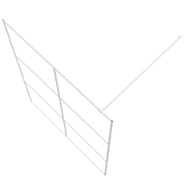 vidaXL Walk-in Shower Screen White 140x195 cm Tempered Clear Glass