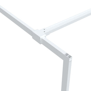vidaXL Walk-in Shower Screen White 140x195 cm Tempered Clear Glass