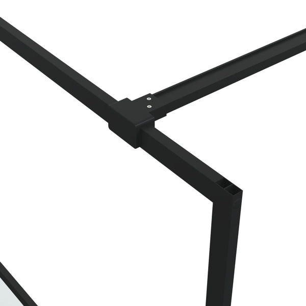 vidaXL Walk-in Shower Screen Black 80x195 cm Tempered Glass Semi-Frosted
